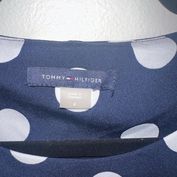Tommy Hilfiger Navy and White Polka Dot Midi Dress - Picture 2 of 5